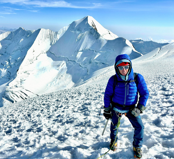 Ted Mahon on the summit of Illimani