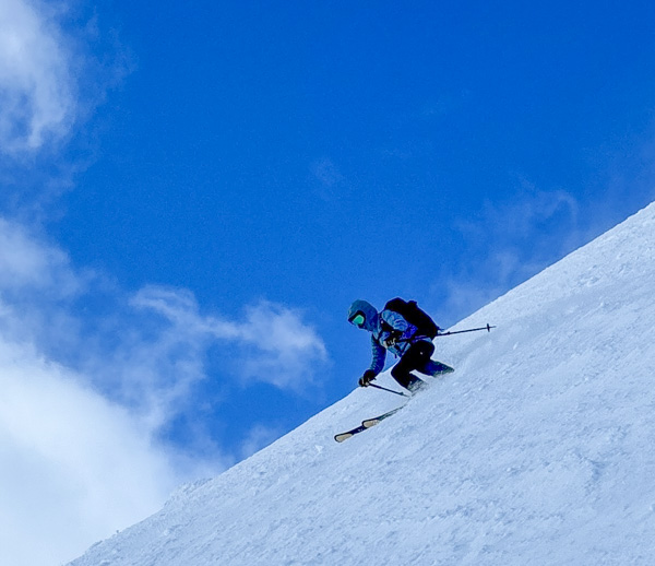 Ted Mahon skiing Mount Yotei.