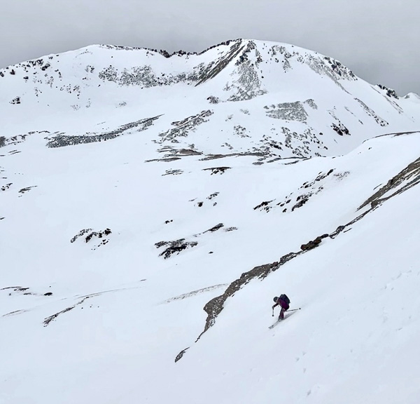 Christy Mahon skiing Trico Peak