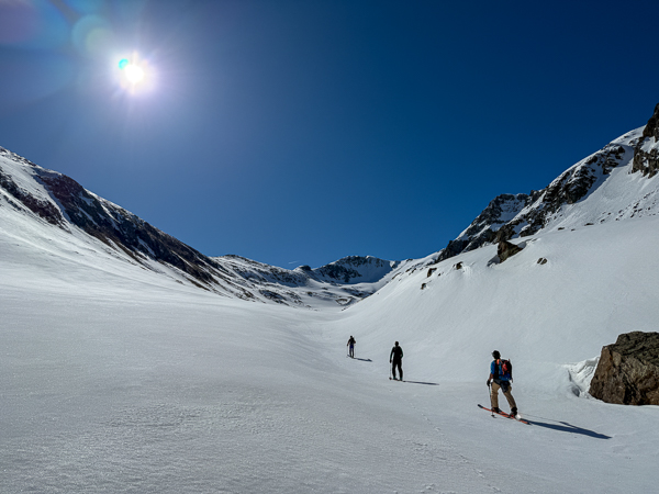 approaching American Peak for a ski descent